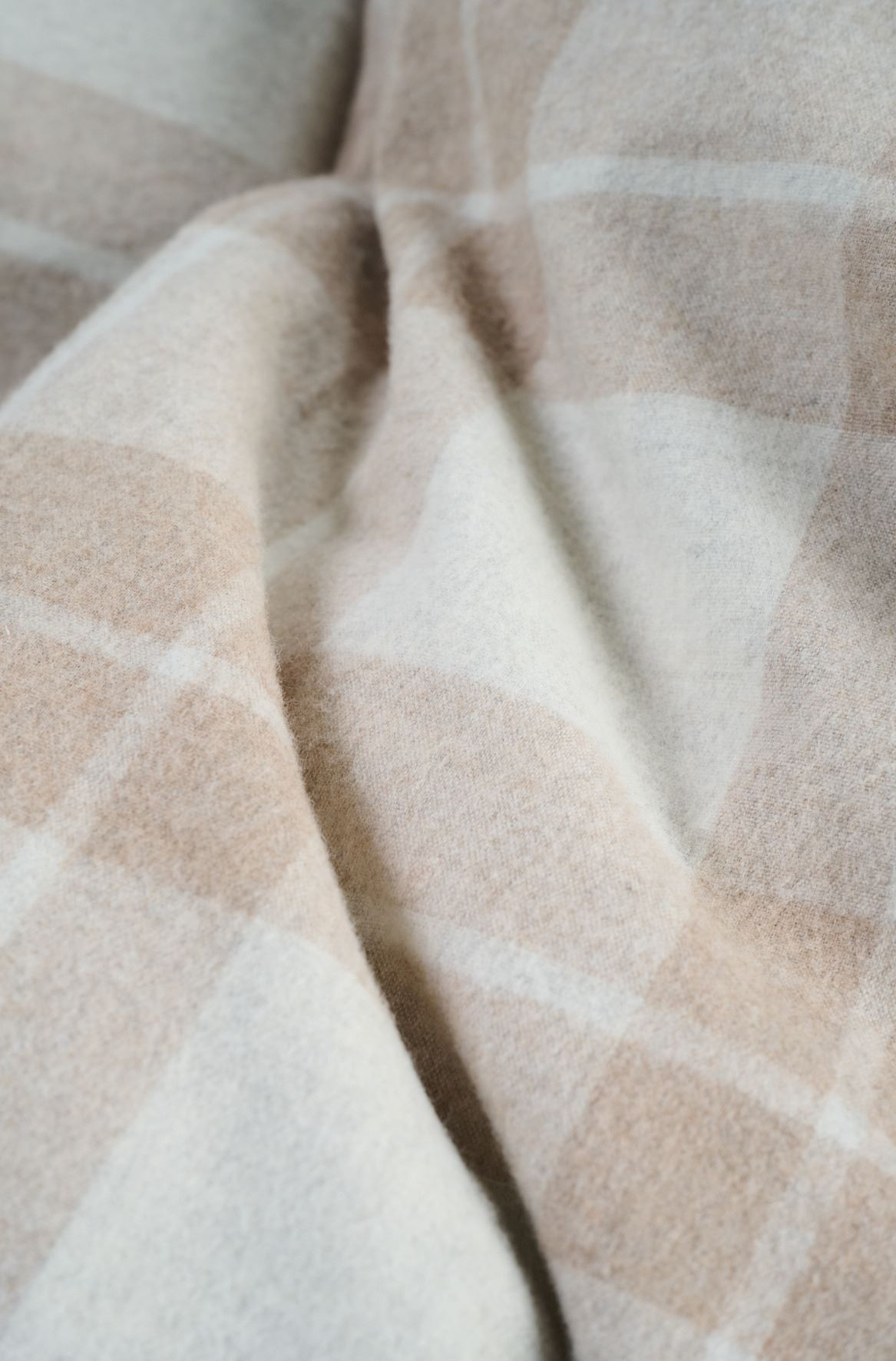 Garnfarget flanell sengesett sand - 3