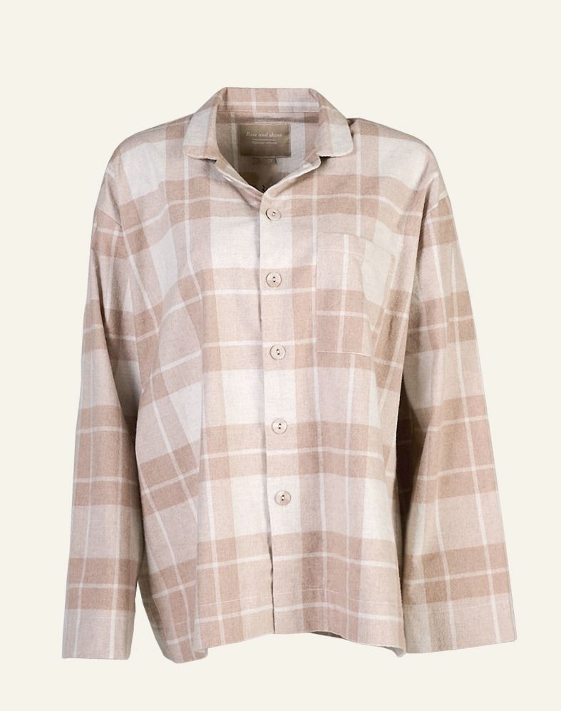 Garnfarget flanell pysjtopp sand - one size sand - 1