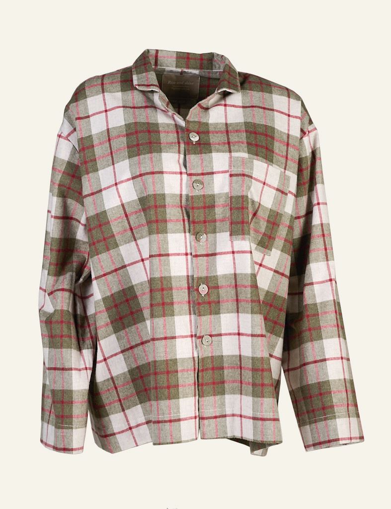 Garnfarget flanell pysjtopp multi rød - one size multi rød - 1