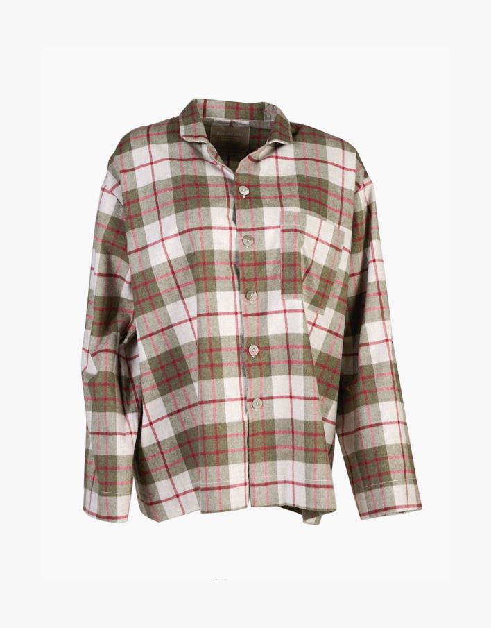 Garnfarget flanell pysjtopp multi rød - one size multi rød - 1