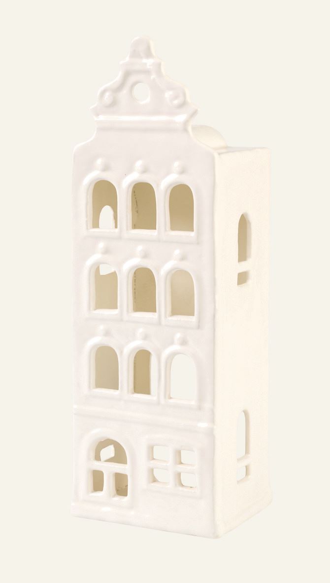 Telysholder hvit - 10,7x9x30,3 cm hvit - 1