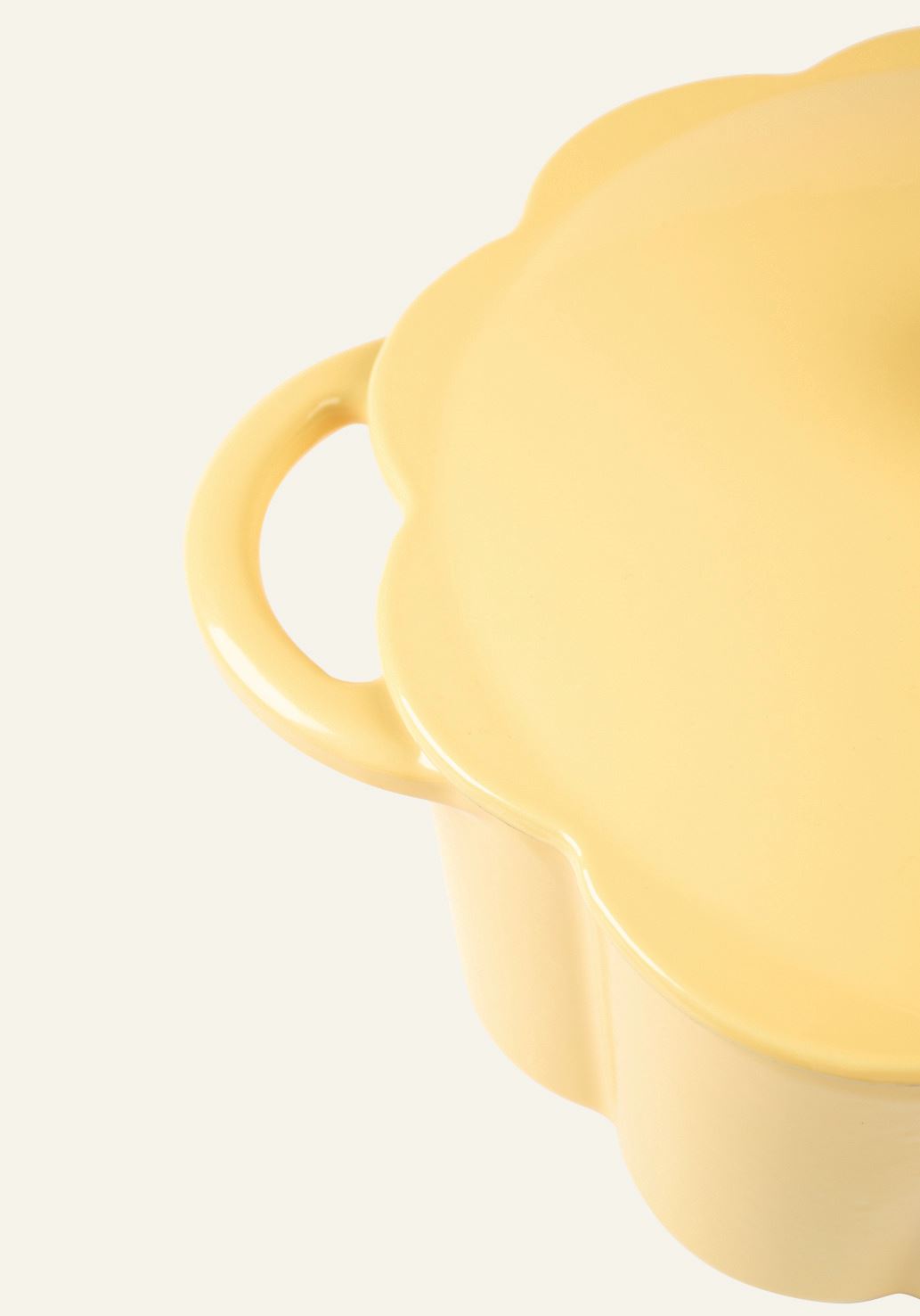 Støpejernsgryte rund gul - 4