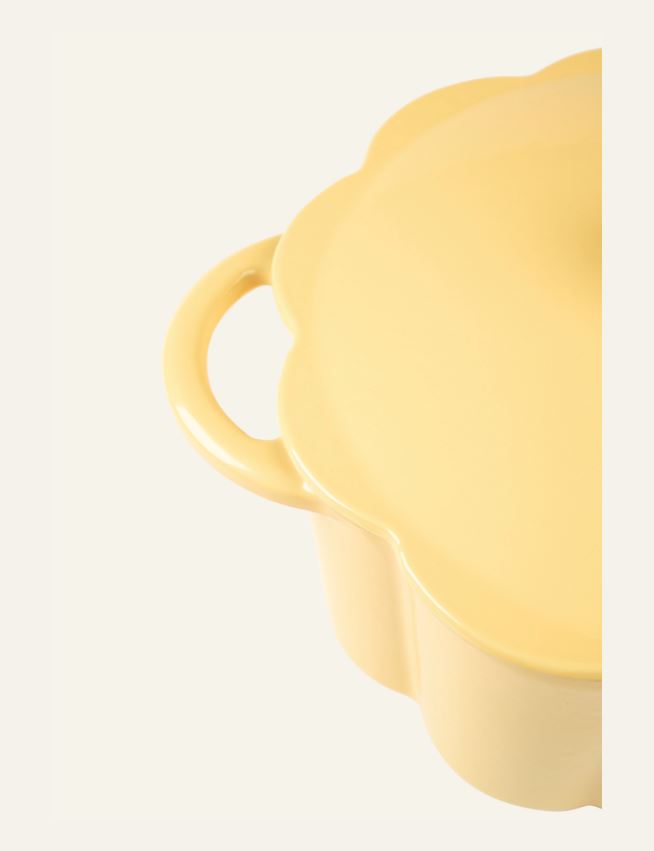 Støpejernsgryte rund gul - 4