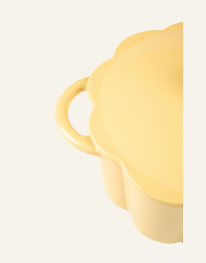 Støpejernsgryte rund gul - 4