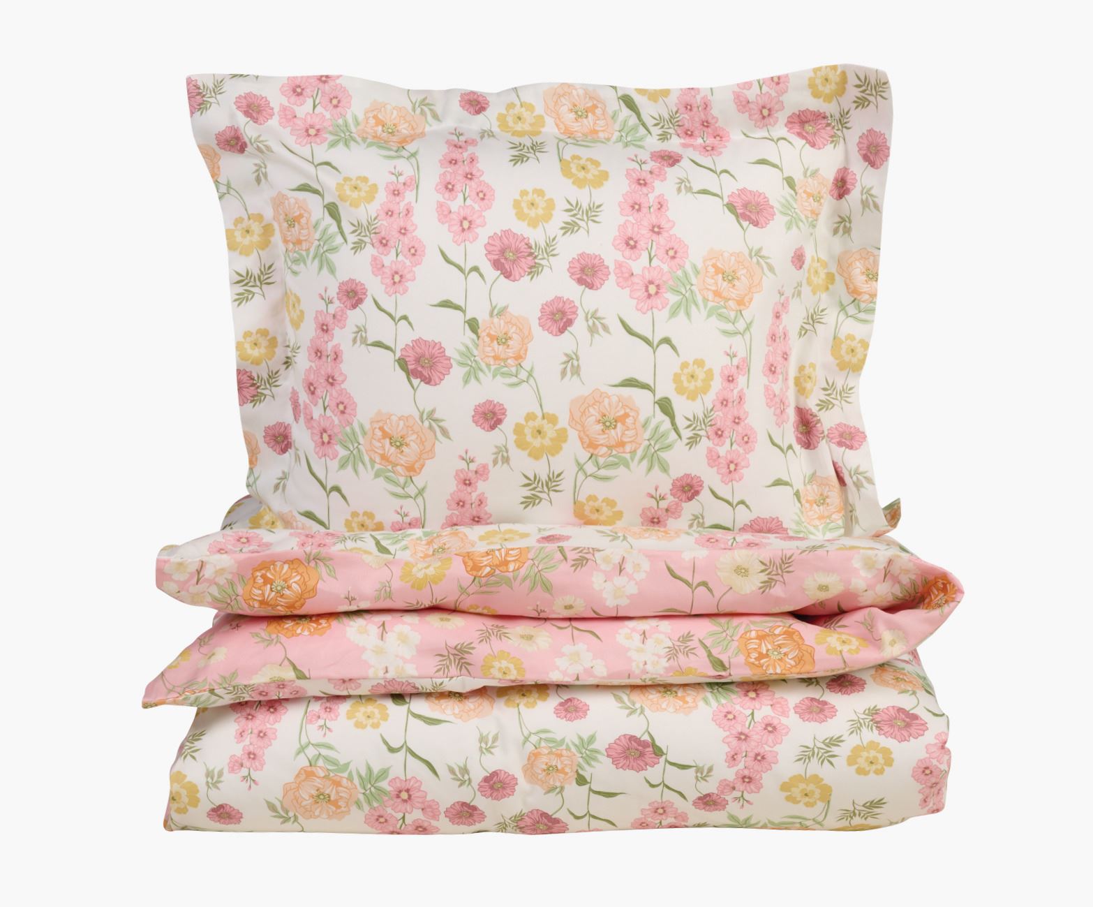 Sateng sengesett multi rosa - 140x200 cm multi rosa - 1