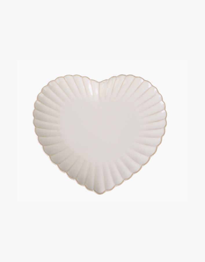 Hjerteformet tallerken hvit - 21,5x19,5 cm hvit - 1