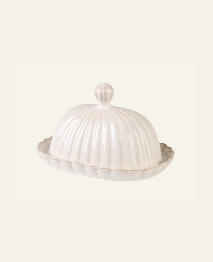 Smørfat m/lokk hvit - 18,5x13,5x10,5 cm hvit - 1