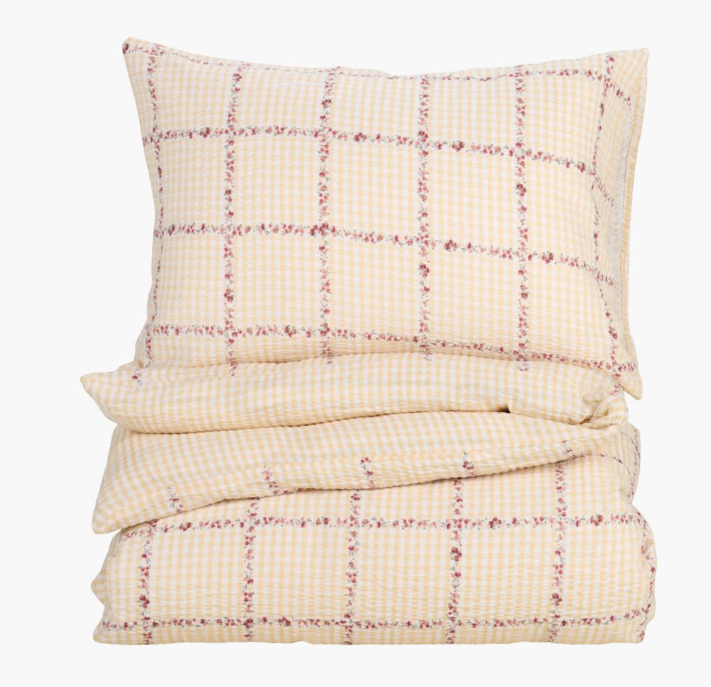 Krepp sengesett multi gul - 140x200 cm multi gul - 1