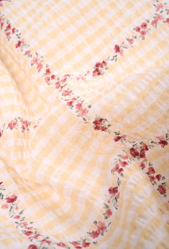 Krepp sengesett multi gul - 3