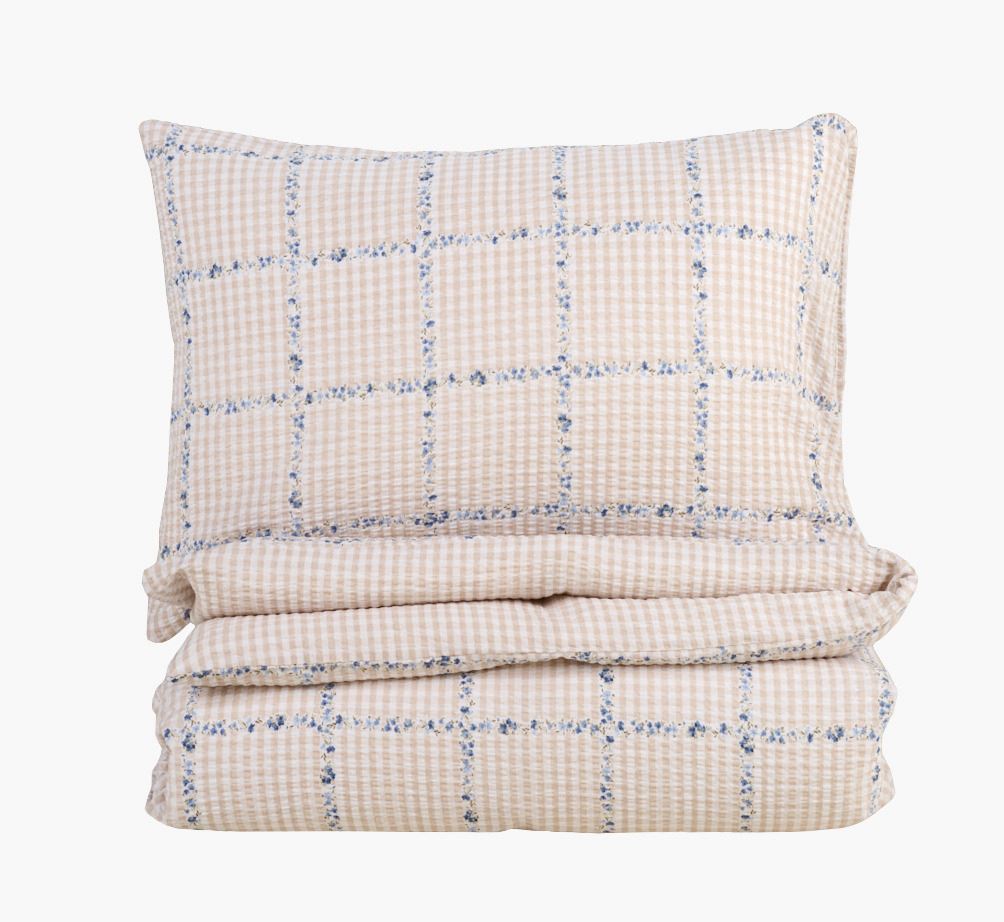 Krepp sengesett multi beige - 140x200 cm multi beige - 1