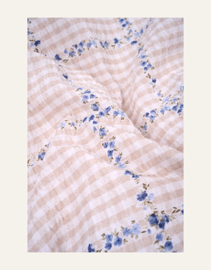 Krepp sengesett multi beige - 2