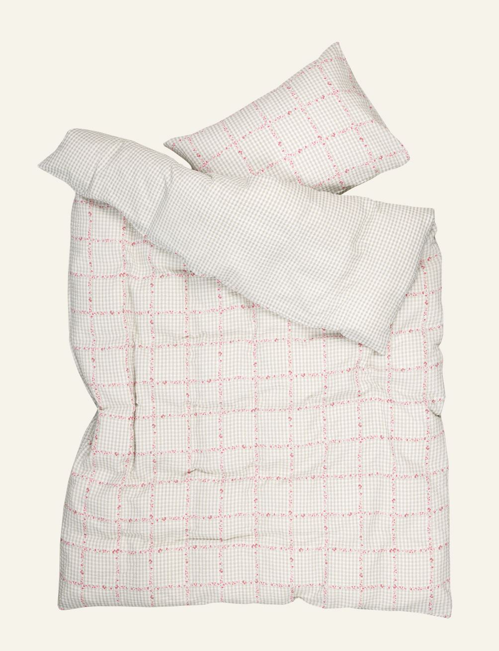 Krepp sengesett multi grønn - 2