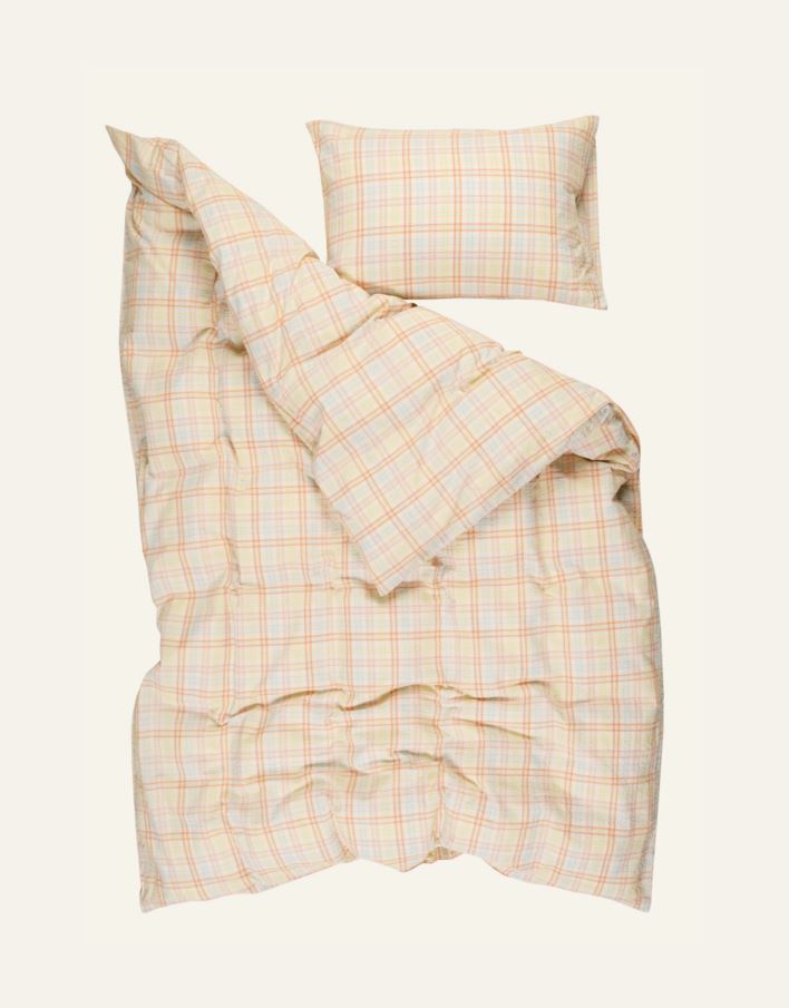 Garnfarget krepp sengesett multi - 4