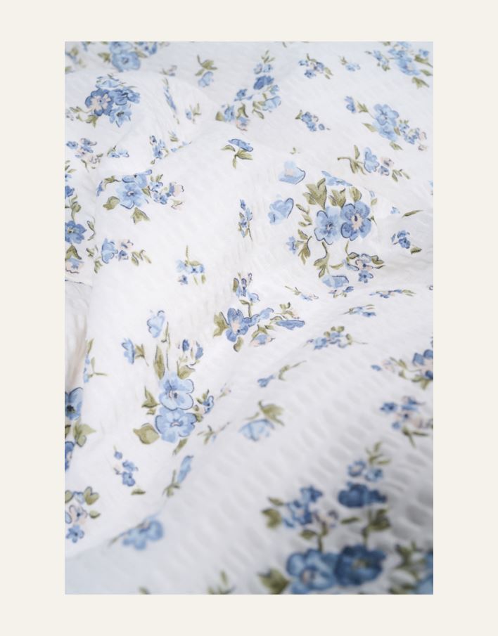 Krepp sengesett blå - 4