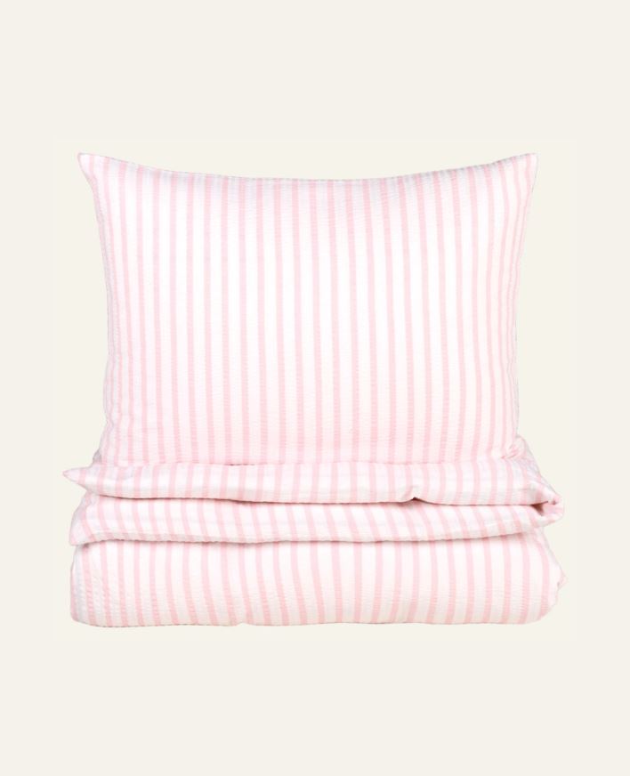 Krepp sengesett lys rosa - 140x200 cm lys rosa - 1