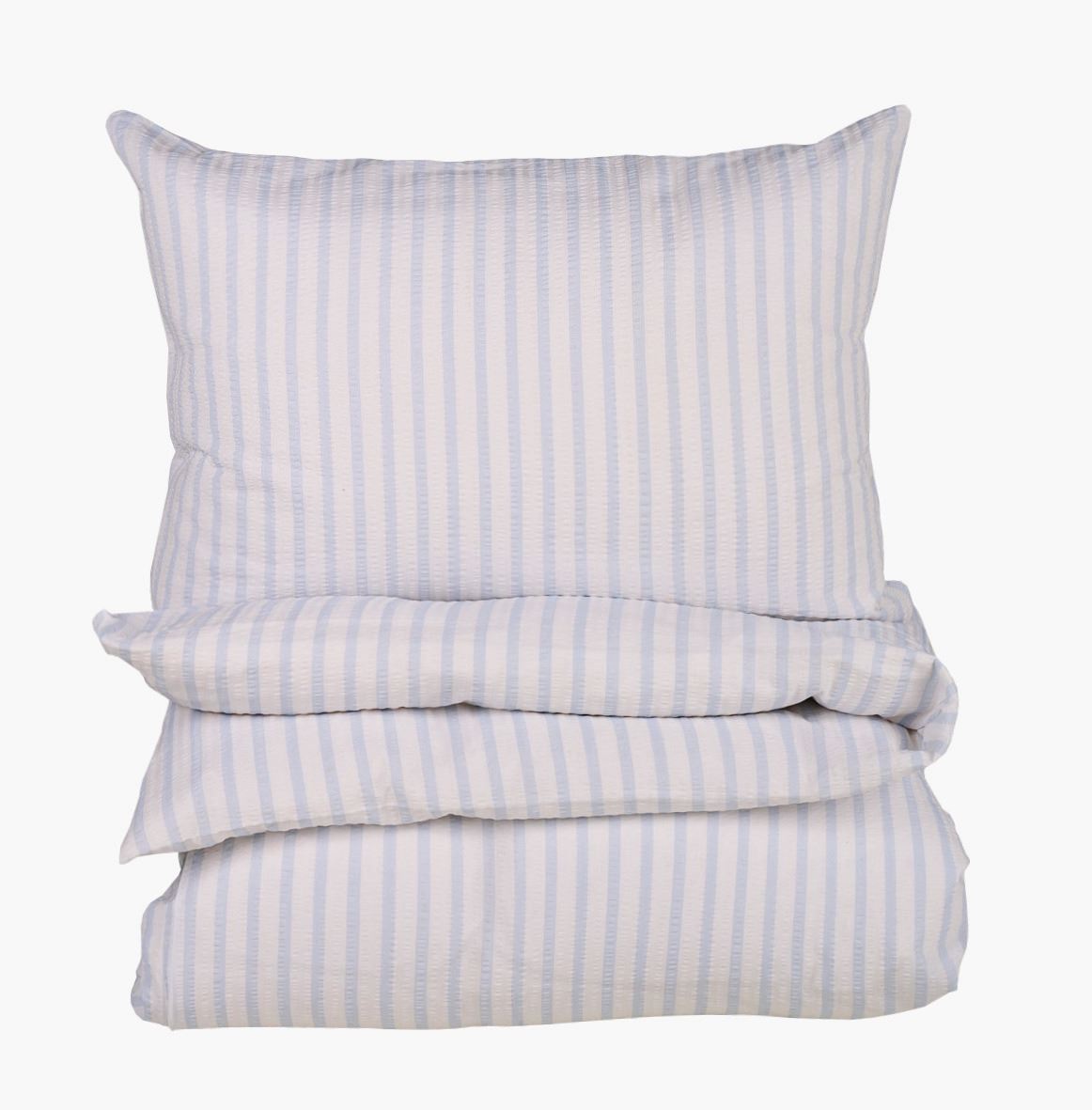 Krepp sengesett tåkeblå - 140x200 cm tåkeblå - 1