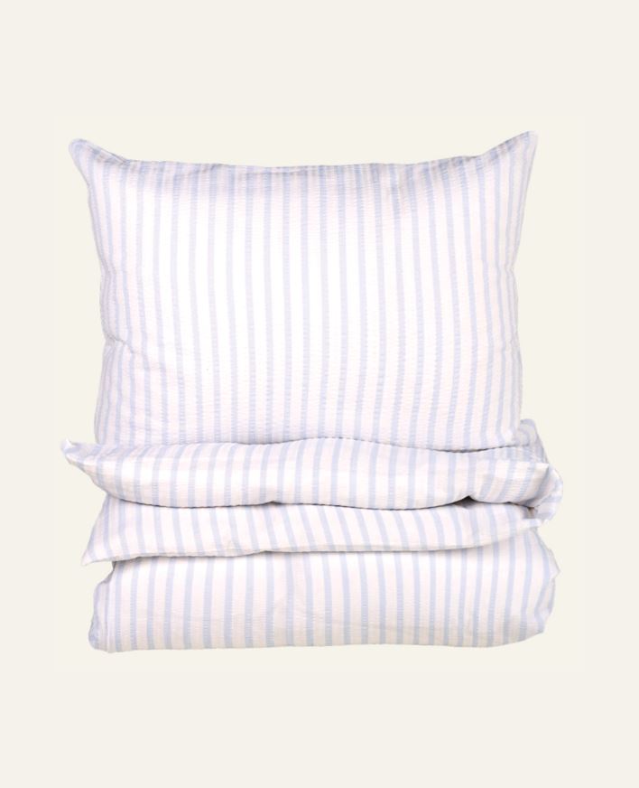 Krepp sengesett tåkeblå - 140x200 cm tåkeblå - 1