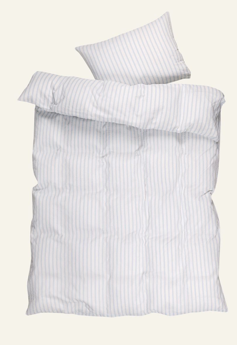 Krepp sengesett tåkeblå - 2