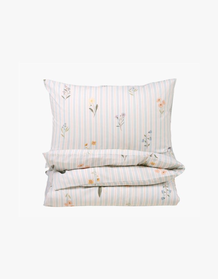 Bomull sengesett lys blå - 140x200 cm lys blå - 1