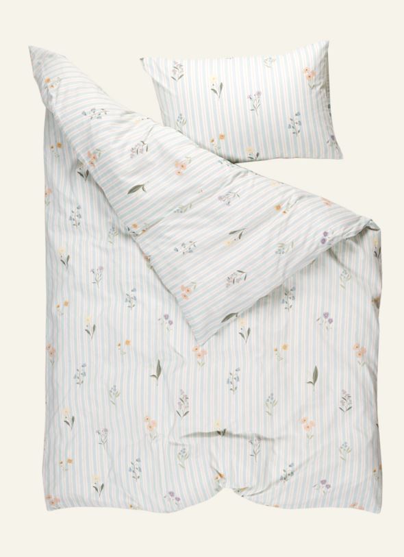 Bomull sengesett lys blå - 4