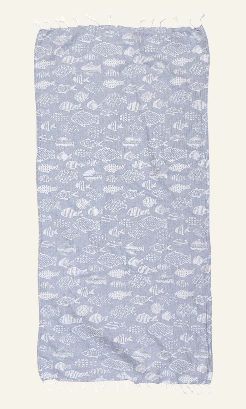 Badehåndkle blå - 70x150 cm blå - 1