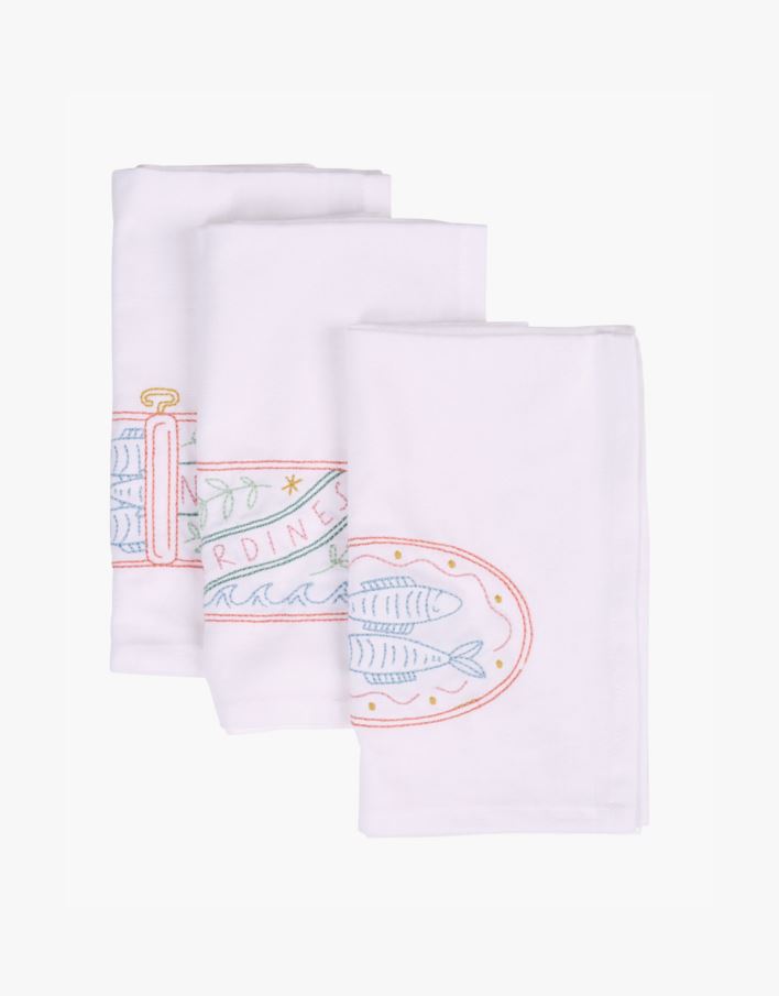 3 pk tøyserviett hvit - 45x45 cm hvit - 1