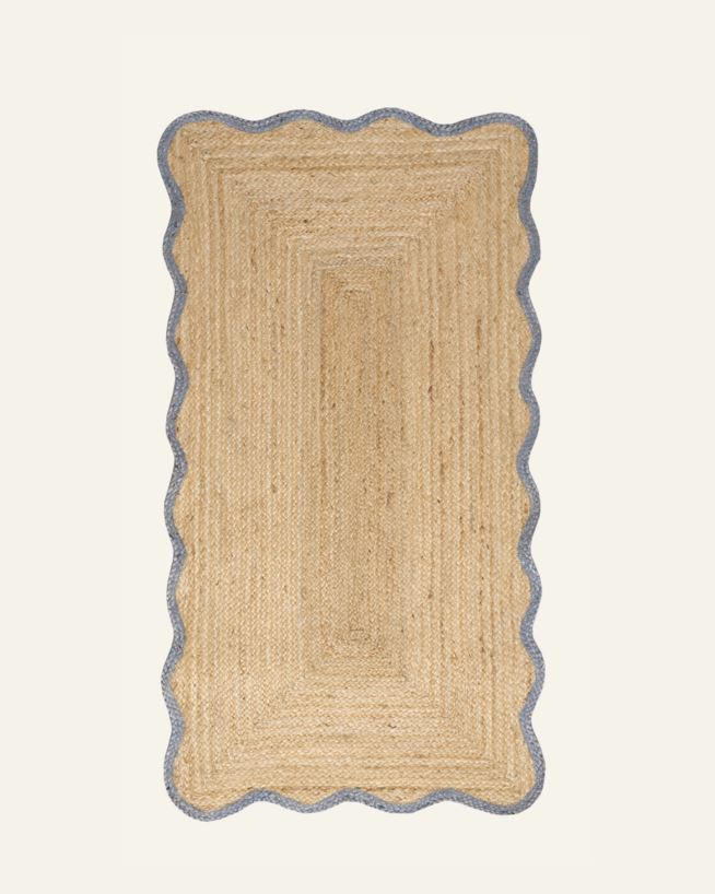 Jute teppe gråblå - 80x150 cm gråblå - 1