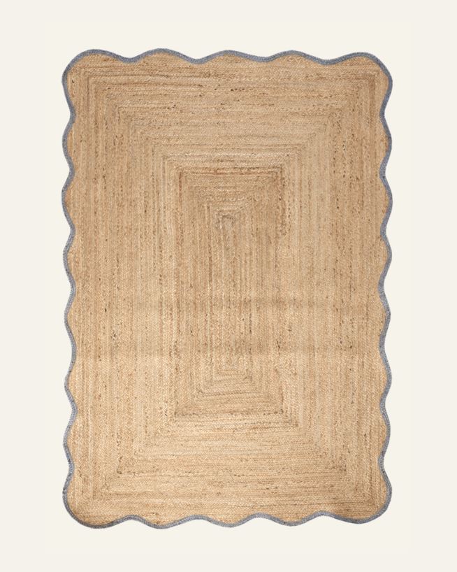 Jute teppe gråblå - 160x230 cm gråblå - 1