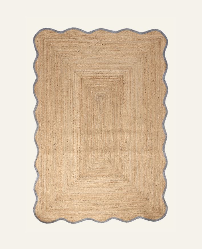 Jute teppe gråblå - 160x230 cm gråblå - 1