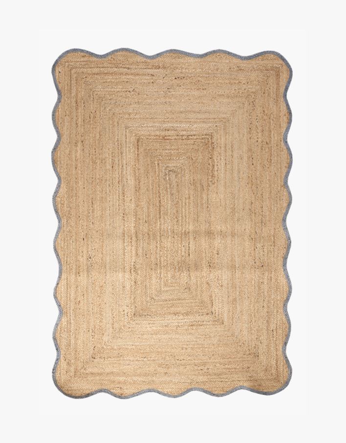 Jute teppe gråblå - 160x230 cm gråblå - 1