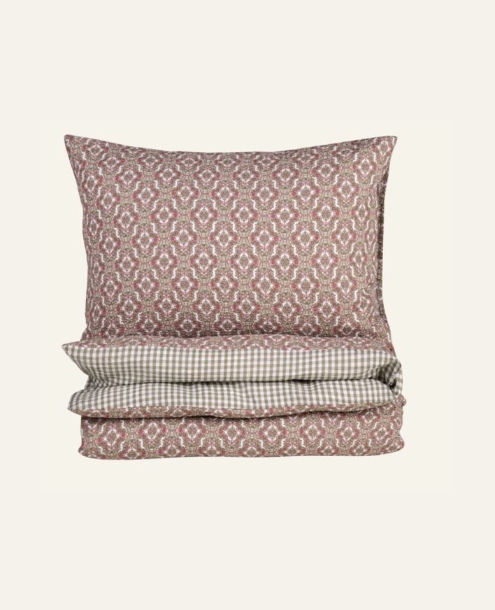 Krepp sengesett multi rosa - 140x200 cm/50x70 cm multi rosa - 1