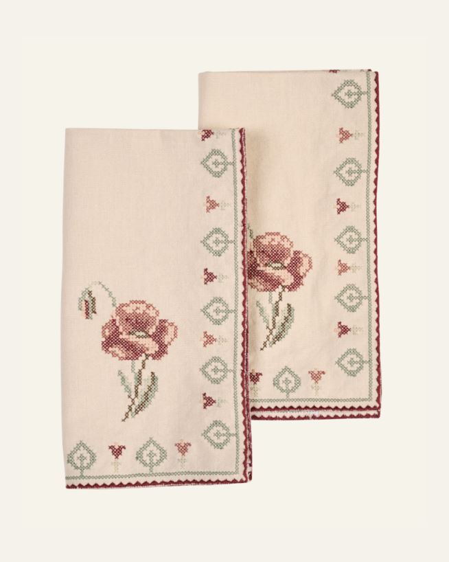 2pk tøyserviett beige - 45x45 cm beige - 1