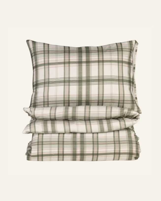 Flanell sengesett multi grønn - 140x200 cm multi grønn - 1