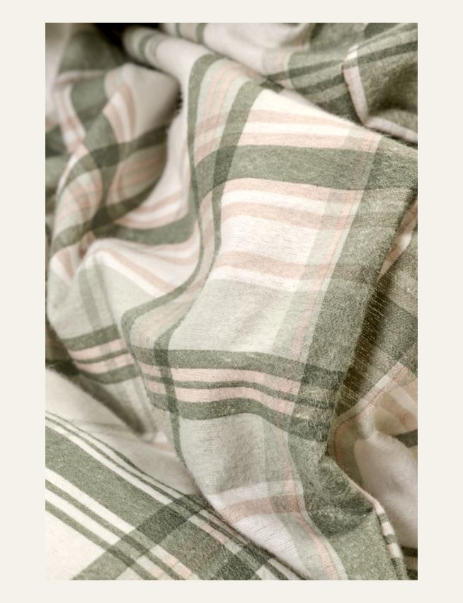 Flanell sengesett multi grønn - 2