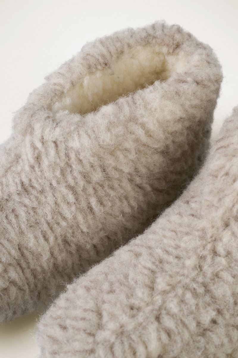 Ulltøffler lys beige - 2