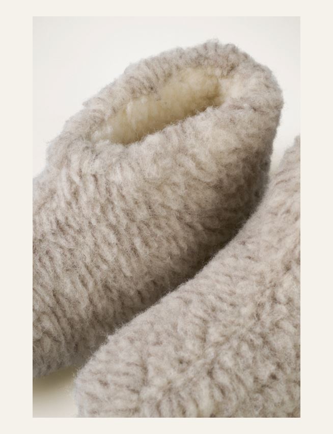 Ulltøffler lys beige - 2