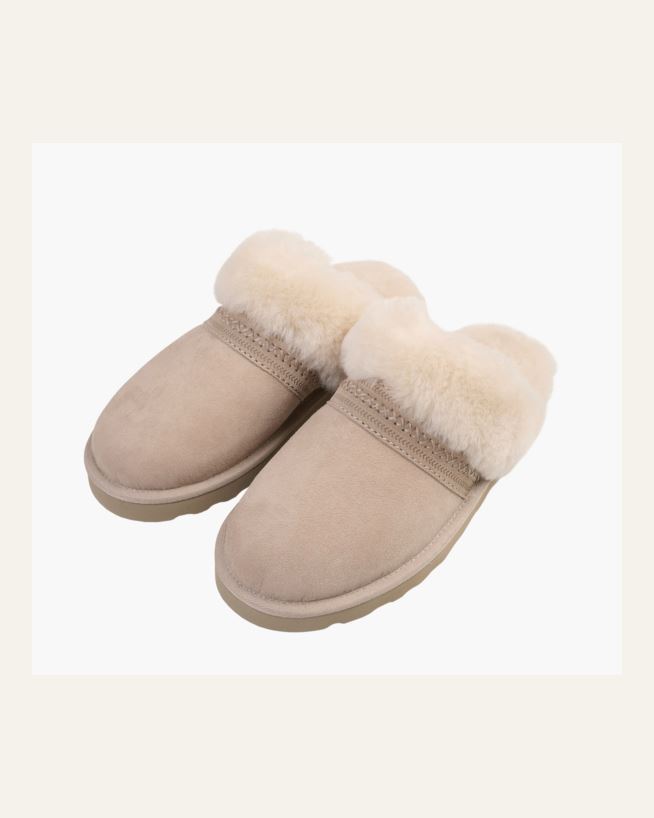 Skinntøfler lys beige - 37 lys beige - 1