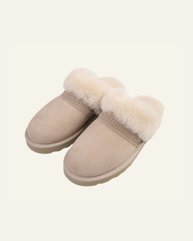 Skinntøfler lys beige - 37 lys beige - 1