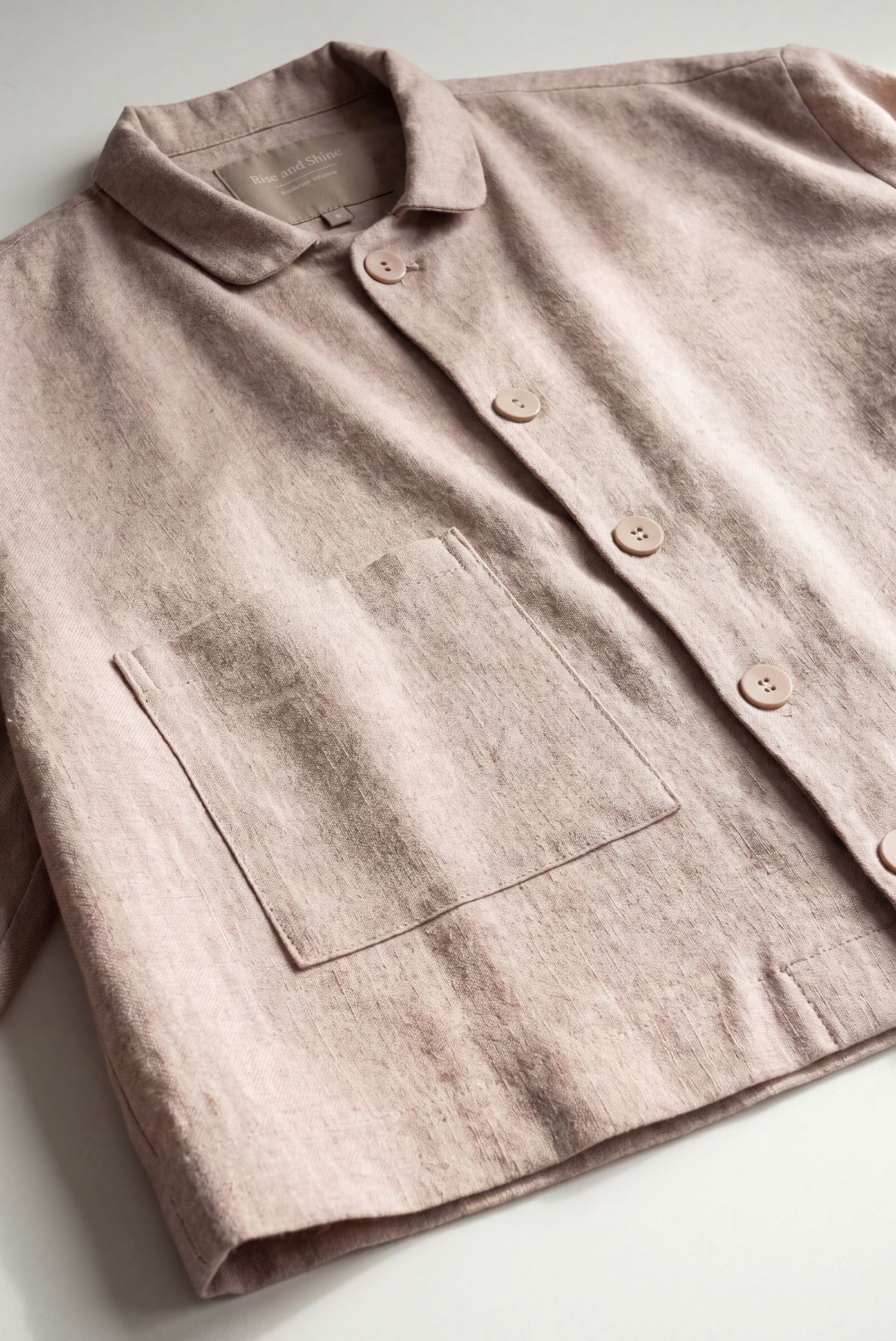 Garnfarget flanell pysjtopp sand - 2