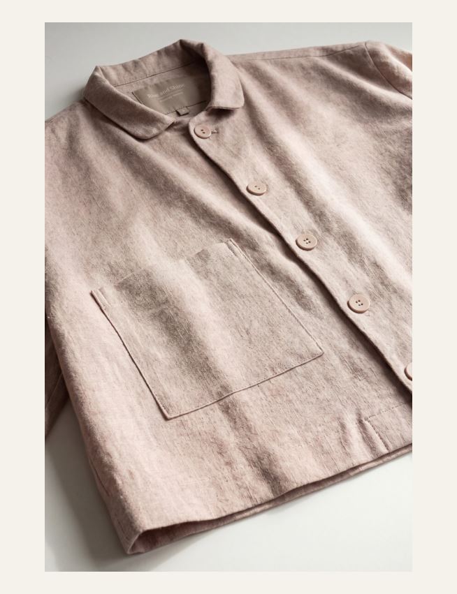 Garnfarget flanell pysjtopp sand - 2
