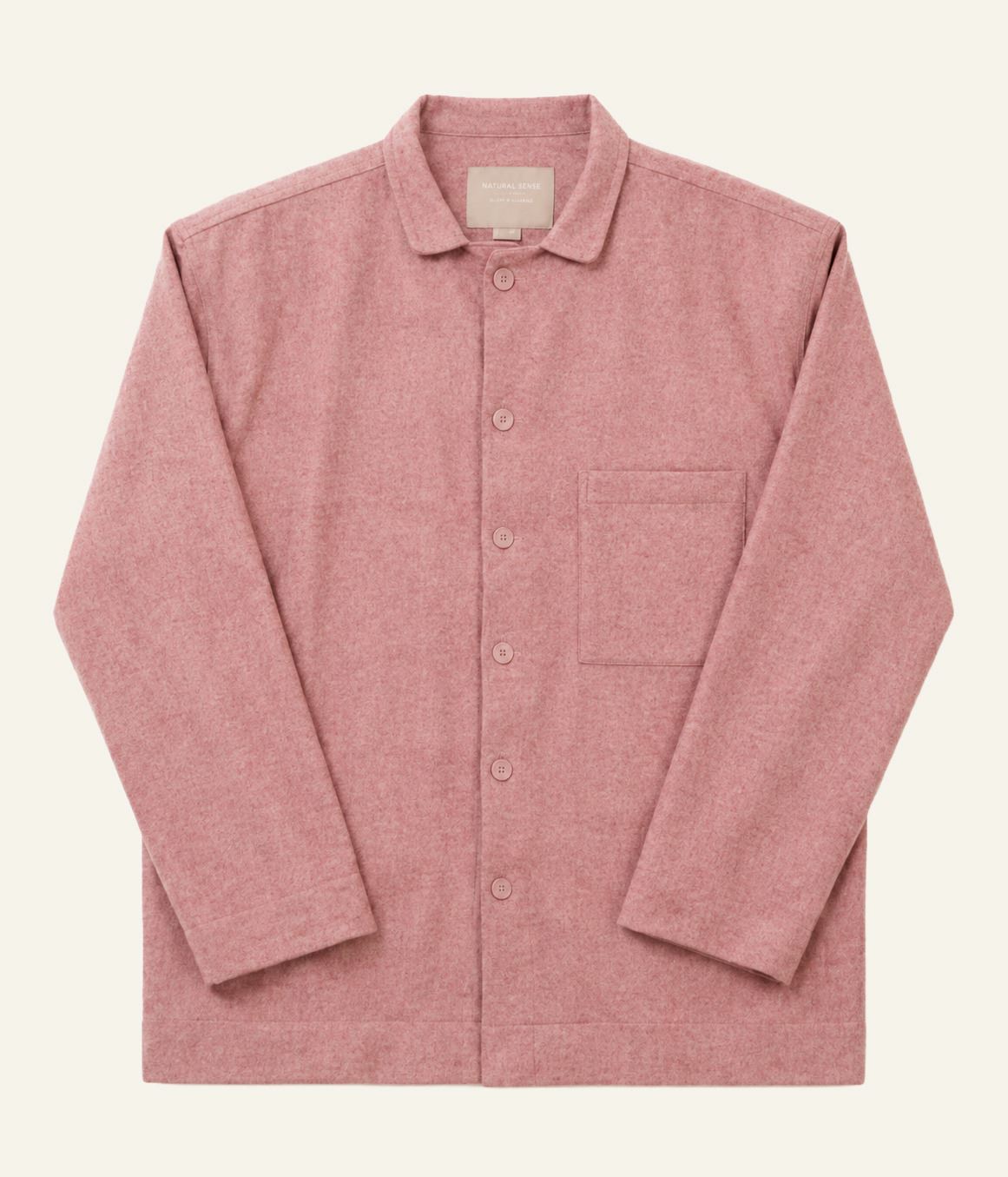 Garnfarget flanell pysjtopp gammelrosa - one size gammelrosa - 1