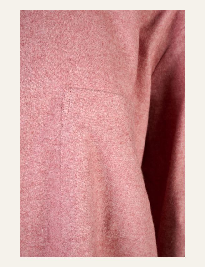 Garnfarget flanell pysjtopp gammelrosa - 2