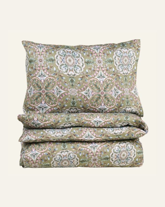 Sateng sengesett multi grønn - 140x200 cm multi grønn - 1