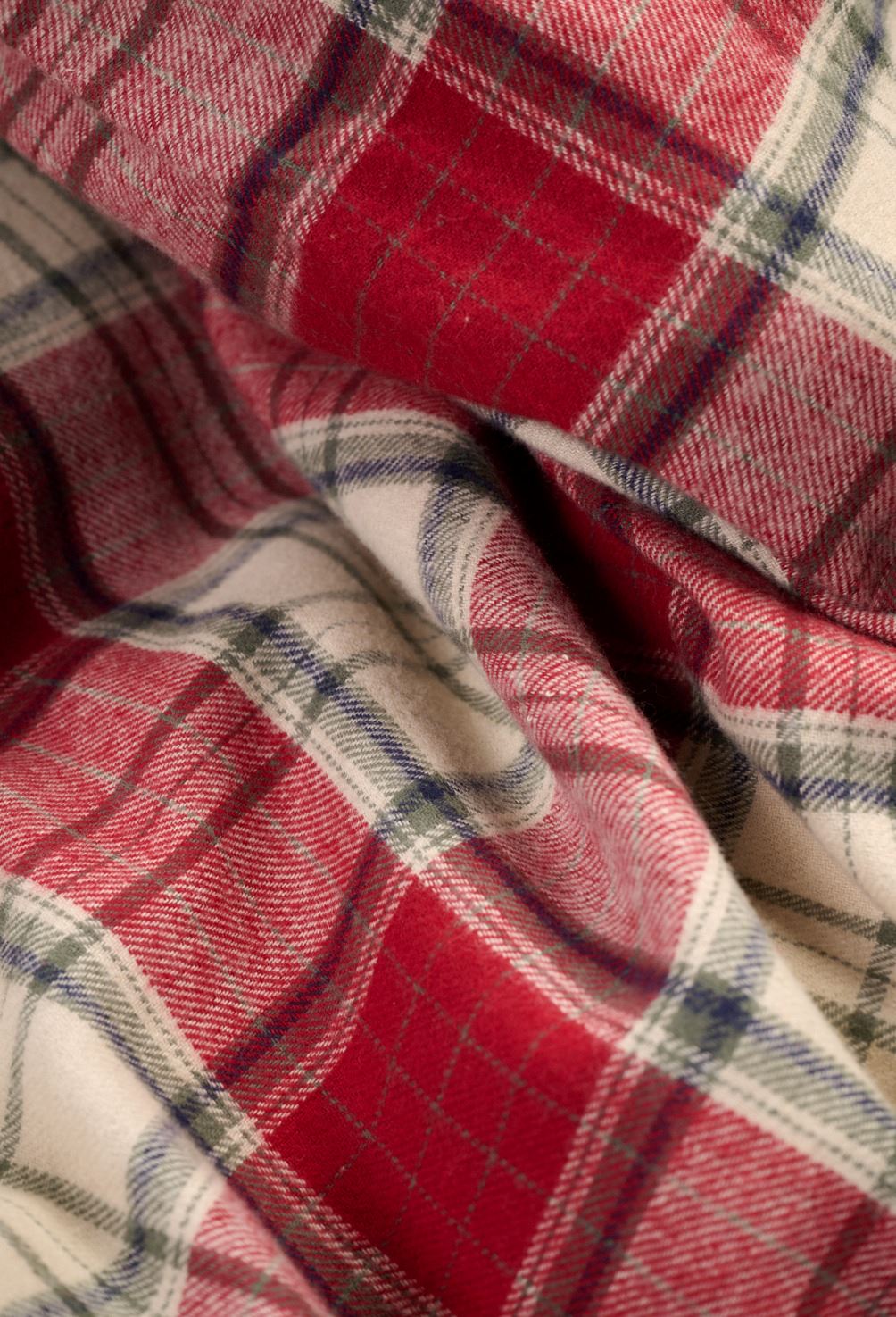 Garnfarget flanell sengesett multi rød - 3