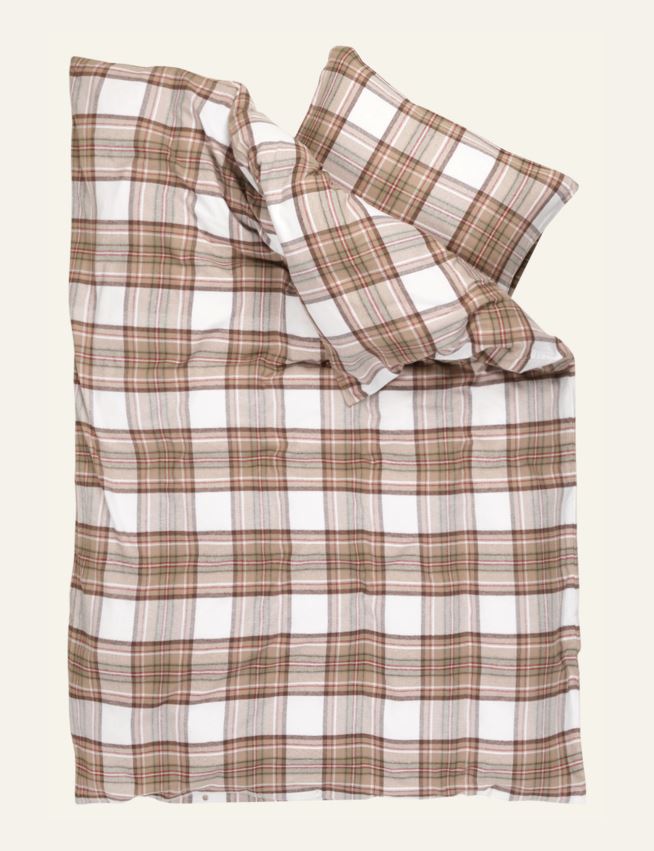 Garnfarget flanell sengesett multi - 4