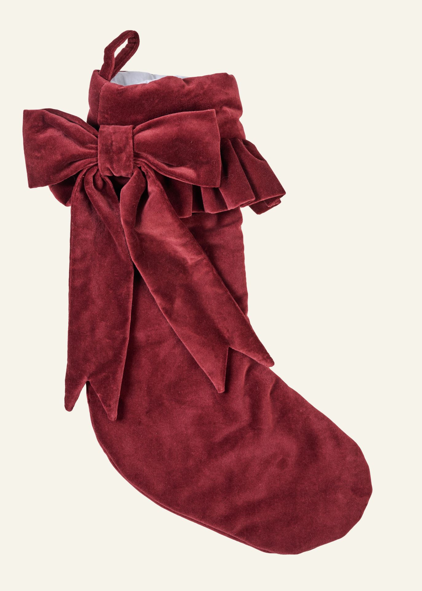 Julestrømpe mørk rød - 55x18 cm mørk rød - 1
