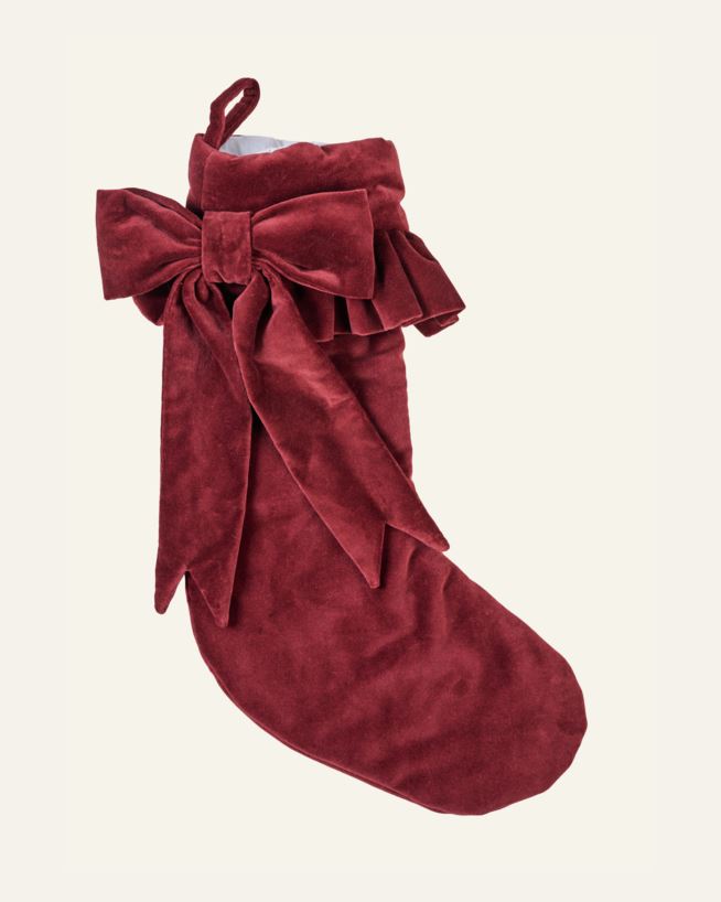Julestrømpe mørk rød - 55x18 cm mørk rød - 1