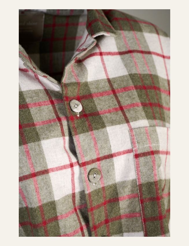 Garnfarget flanell pysjtopp multi rød - 2