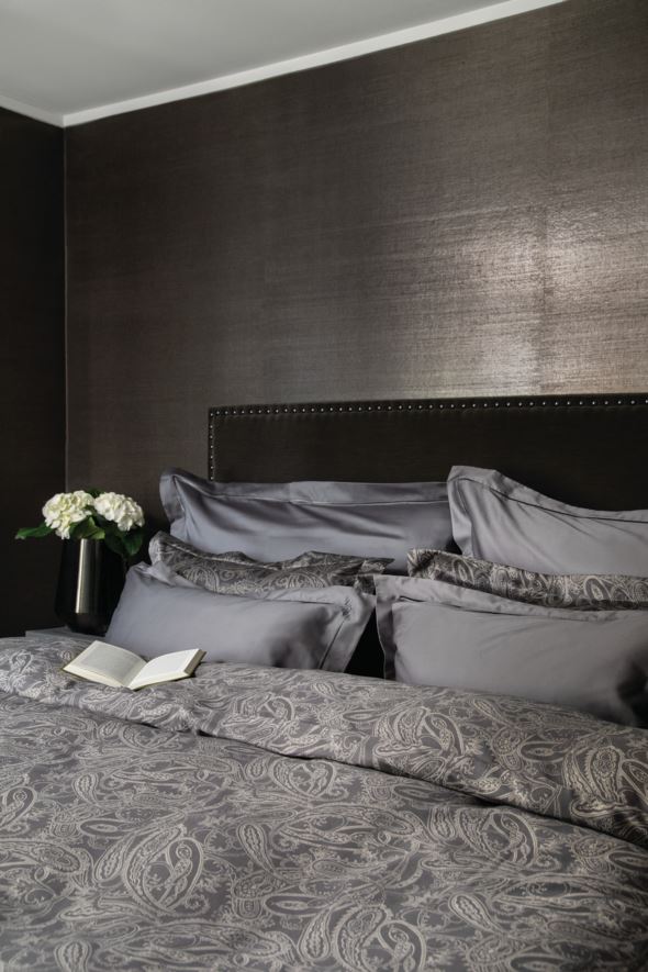 Egyptisk bomull sateng sengesett grå - 3