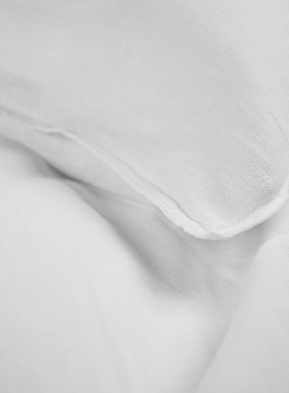 Lin & bomull sengesett hvit - 2